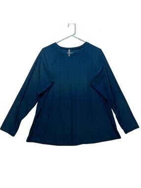 Torrid Women's Blue Long Sleeve Crew Neck Stretch Top Size 1